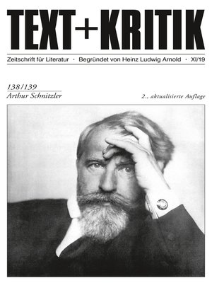 cover image of TEXT + KRITIK 138/139--Arthur Schnitzler